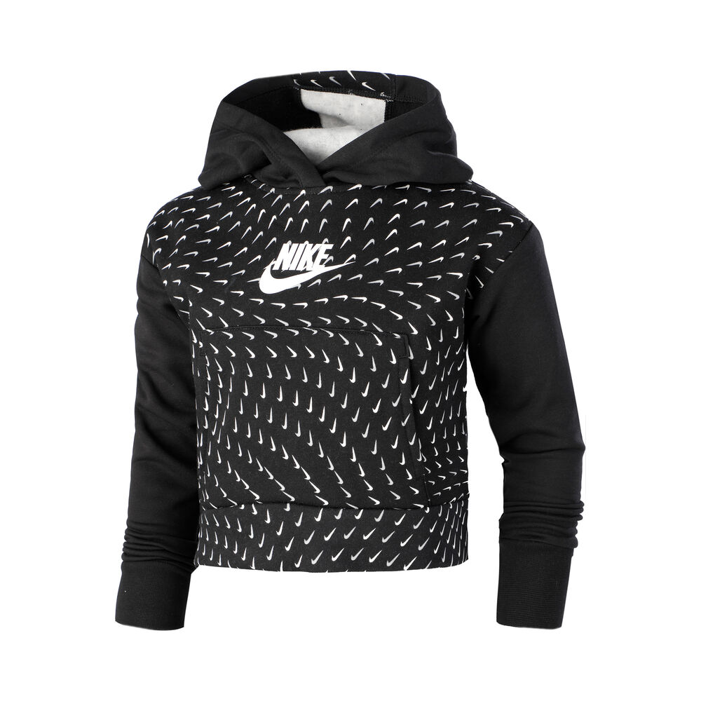 Nike Sportswear Fleece All Over Print Hoody Mädchen - Schwarz, Weiß, Größe L