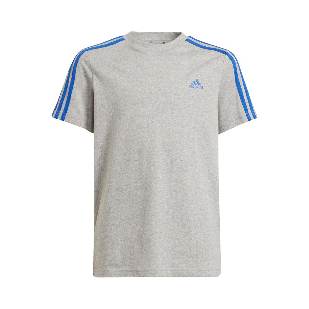 adidas 3-Stripes T-Shirt Kinder - Grau, Blau, Größe 152