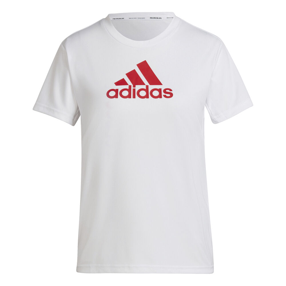 adidas Big Logo Damen - Weiß, Rot, Größe XS